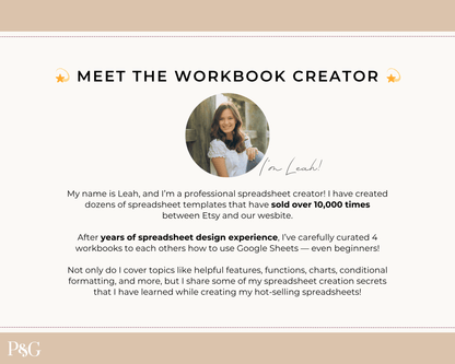 Crack The Code: Google Sheets Charts Workbook - Palm &amp; Grace