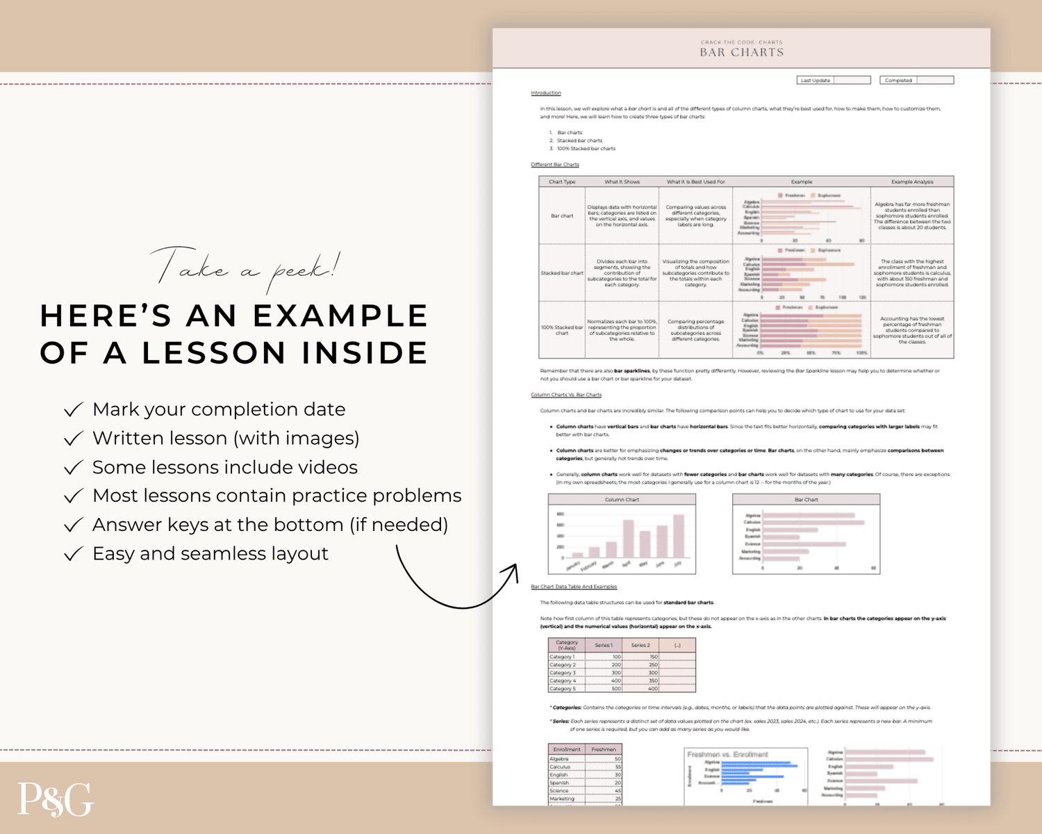 Crack The Code: Google Sheets Charts Workbook - Palm &amp; Grace