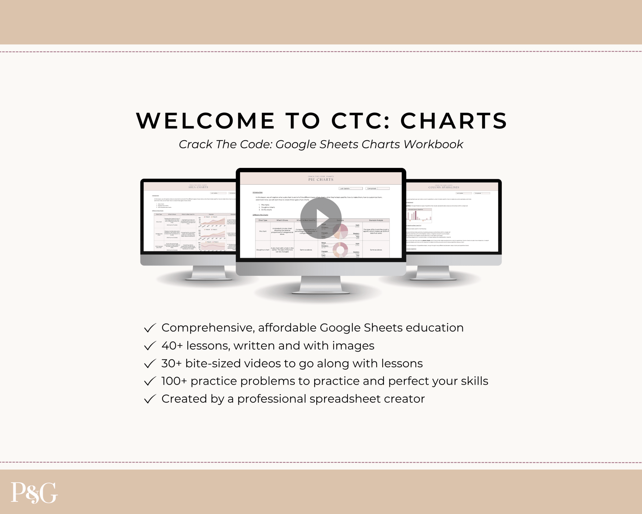 Crack The Code: Google Sheets Charts Workbook - Palm &amp; Grace