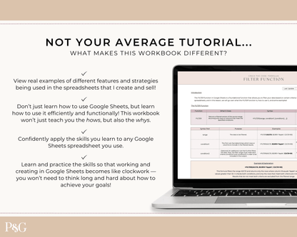 Crack The Code: Google Sheets Formulas Workbook - Palm &amp; Grace