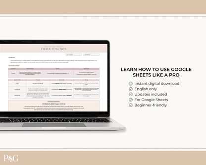 Crack The Code: Google Sheets Formulas Workbook - Palm &amp; Grace