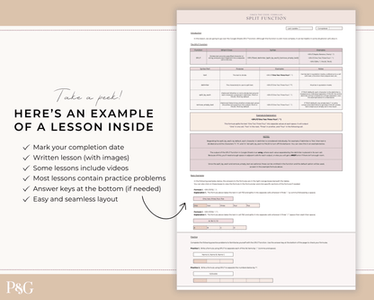 Crack The Code: Google Sheets Formulas Workbook - Palm &amp; Grace