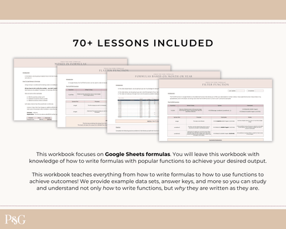 Crack The Code: Google Sheets Formulas Workbook - Palm &amp; Grace