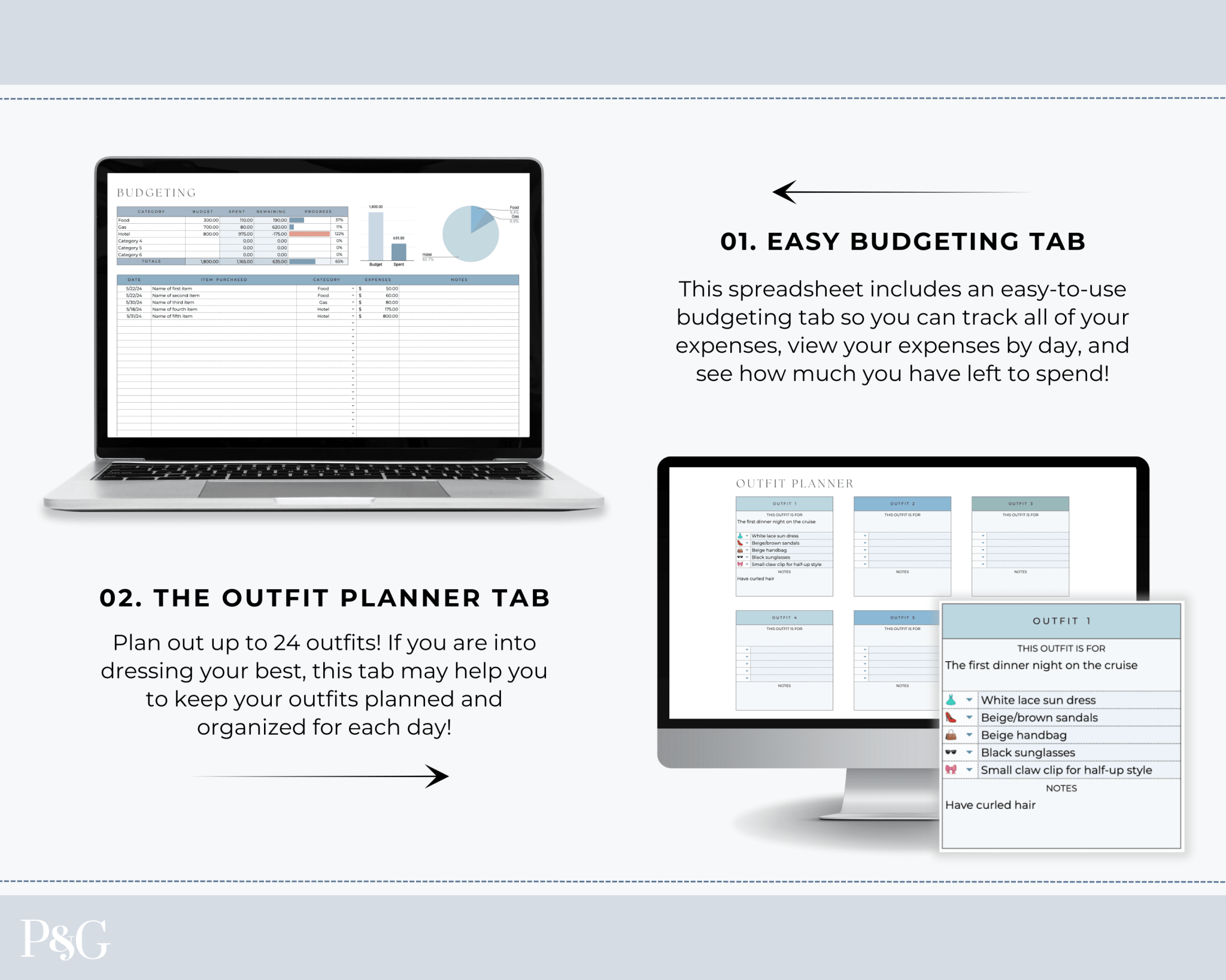 Cruise Planner Spreadsheet for Google Sheets (Commercial Multi - Client License) - Palm &amp; Grace