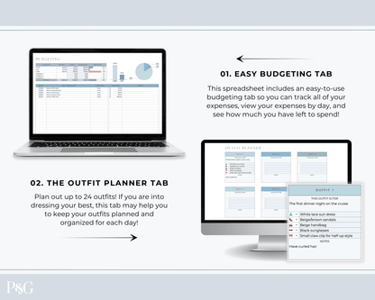 Cruise Planner Spreadsheet for Google Sheets (Commercial Multi - Client License) - Palm &amp; Grace