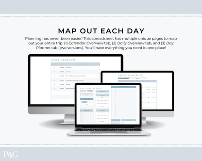 Cruise Planner Spreadsheet for Google Sheets (Commercial Multi - Client License) - Palm &amp; Grace