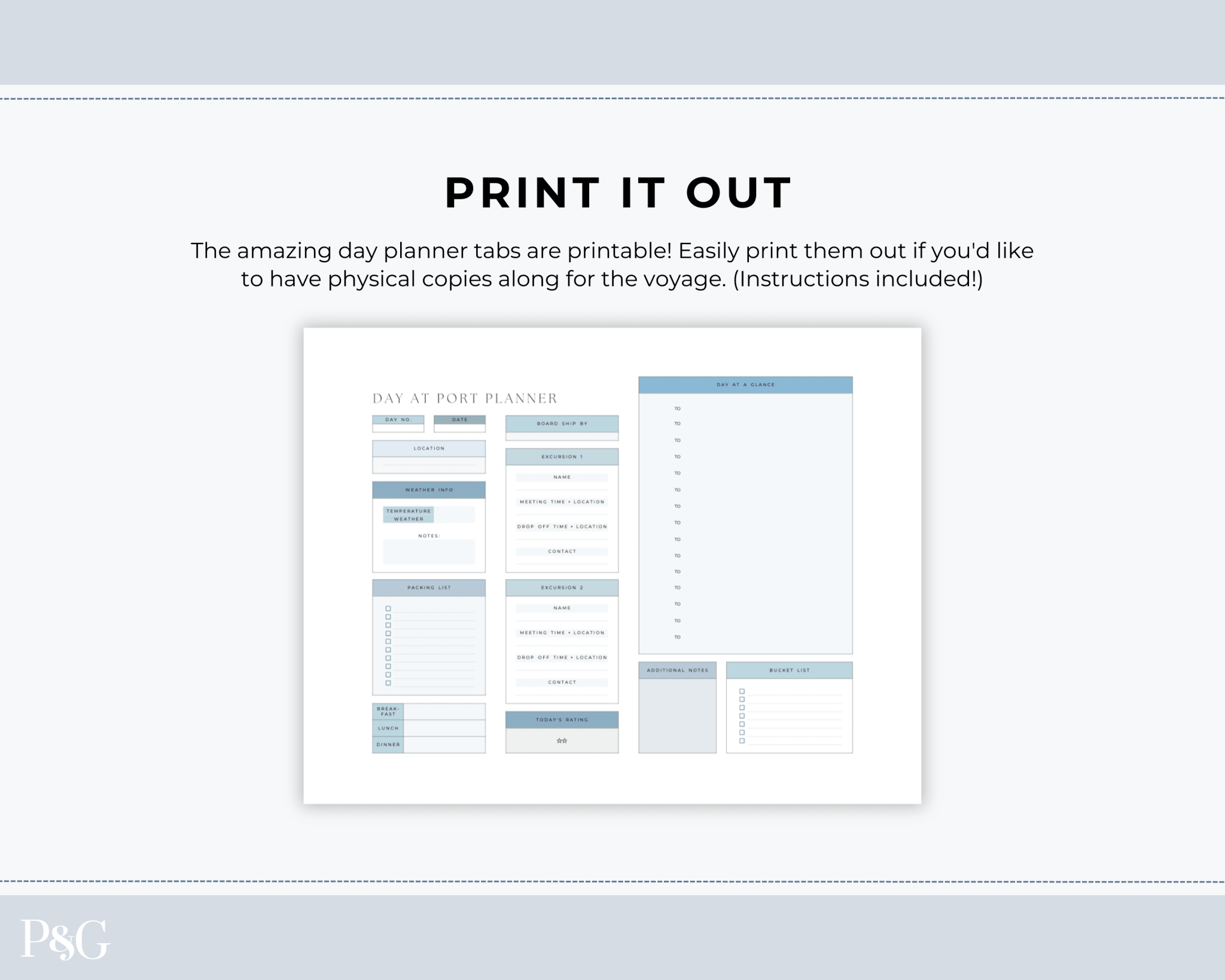 Cruise Planner Spreadsheet for Google Sheets (Commercial Multi - Client License) - Palm &amp; Grace