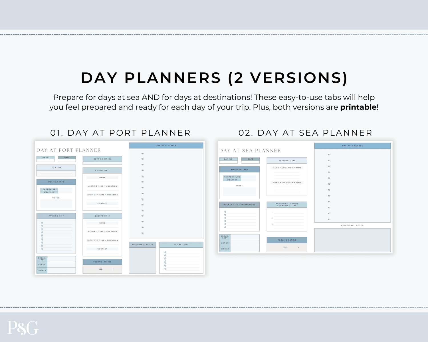 Cruise Planner Spreadsheet for Google Sheets (Commercial Multi - Client License) - Palm &amp; Grace
