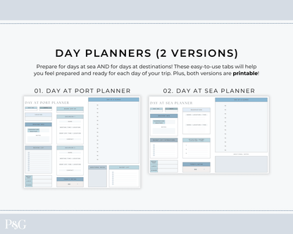 Cruise Planner Spreadsheet for Google Sheets (Commercial Multi - Client License) - Palm &amp; Grace