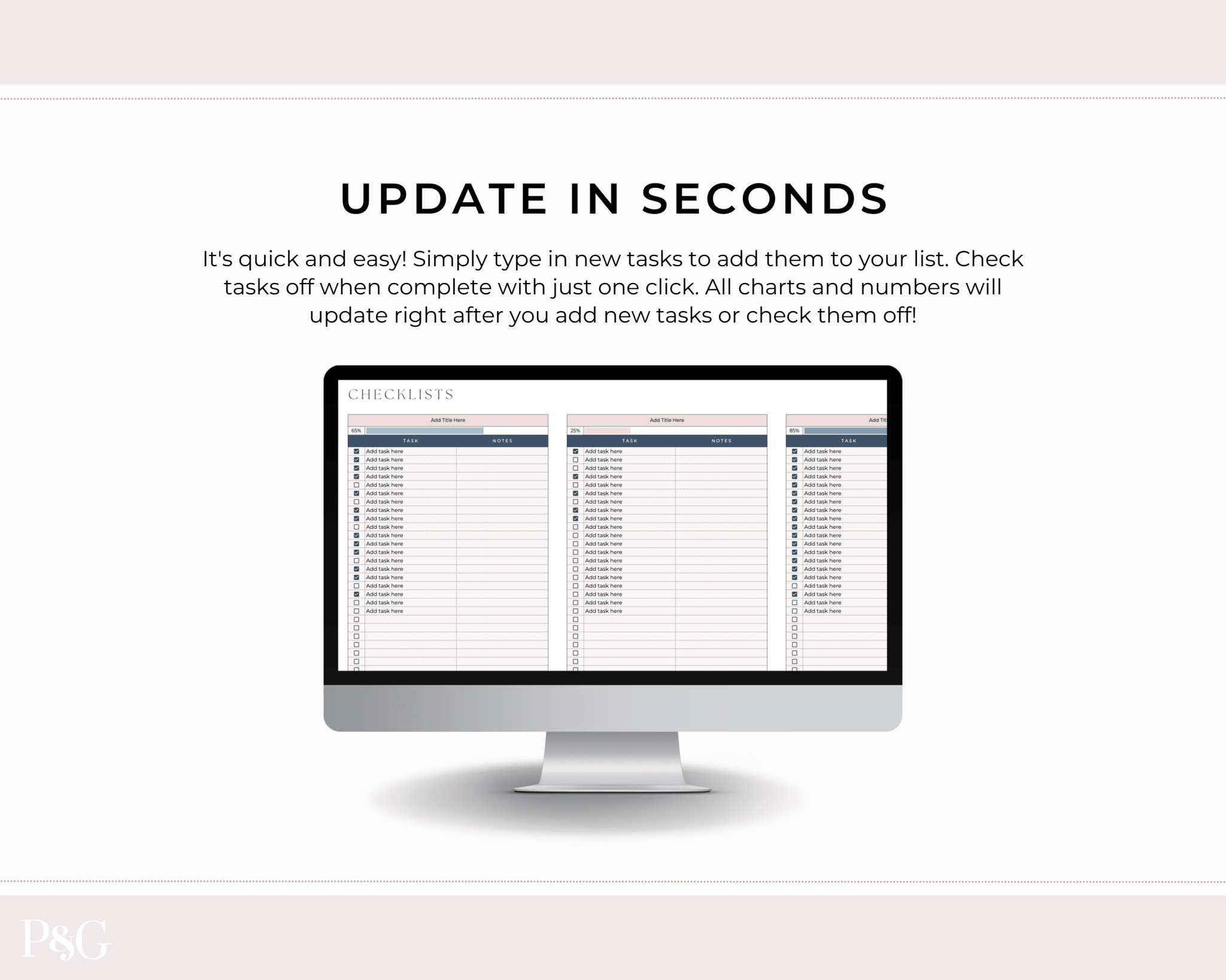 Easy Checklists Template for Google Sheets - Palm &amp; Grace