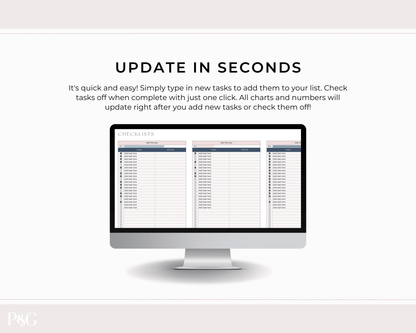 Easy Checklists Template for Google Sheets - Palm &amp; Grace