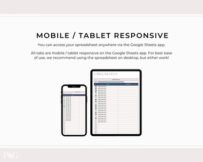 Easy Checklists Template for Google Sheets - Palm &amp; Grace