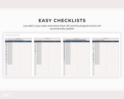 Easy Checklists Template for Google Sheets - Palm &amp; Grace