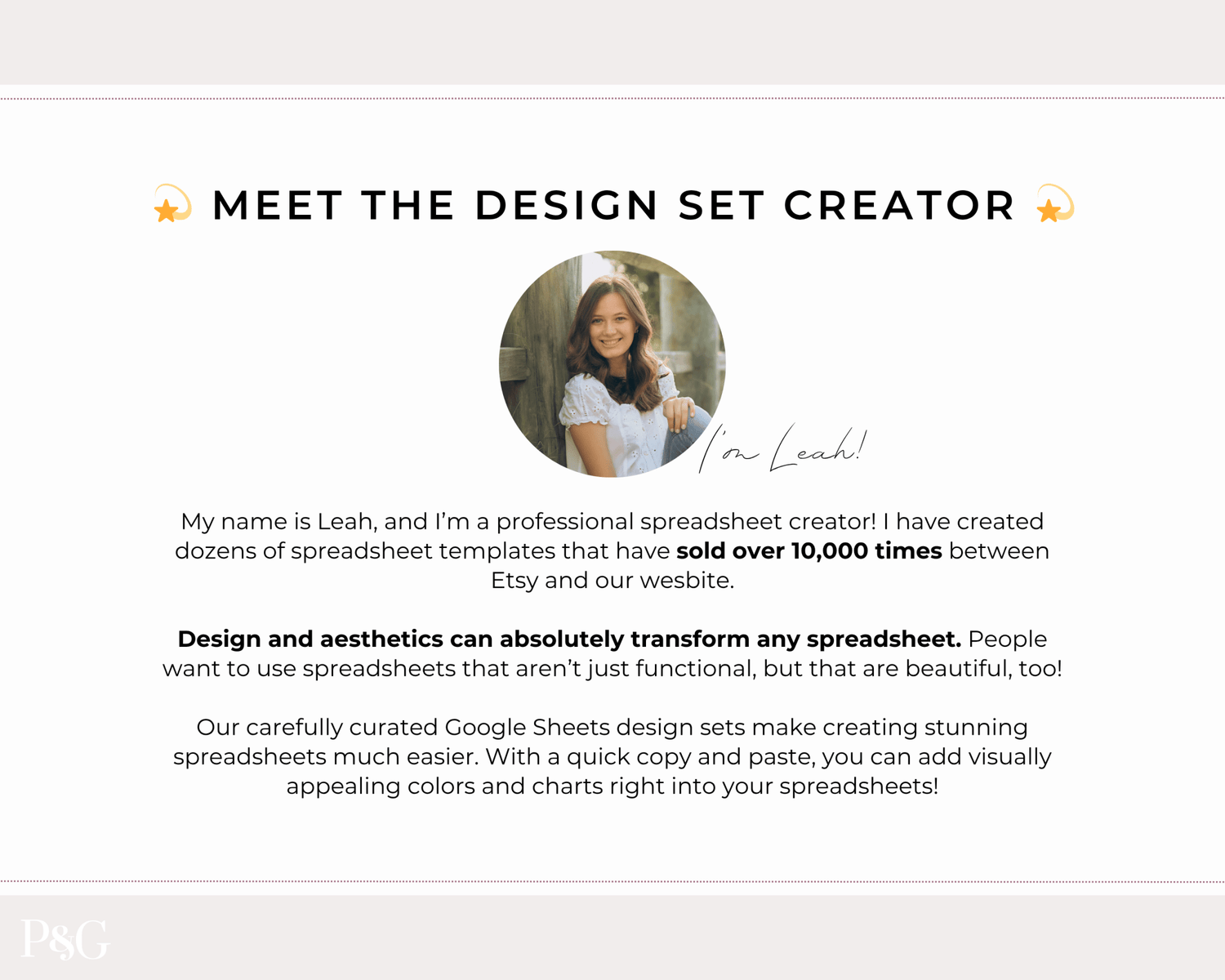 Google Sheets Design Sets - Palm &amp; Grace