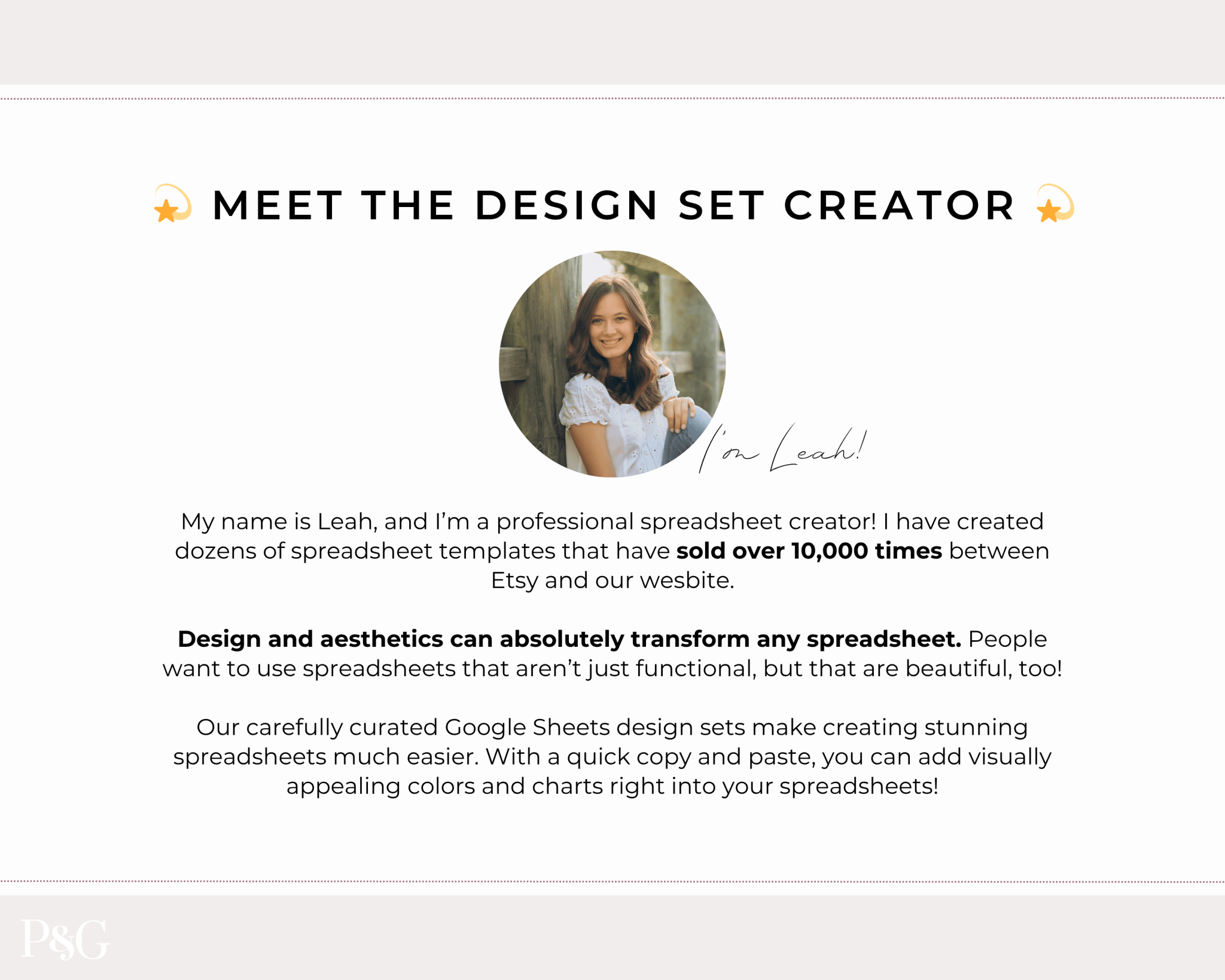 Google Sheets Design Sets - Palm &amp; Grace