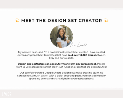 Google Sheets Design Sets - Palm &amp; Grace