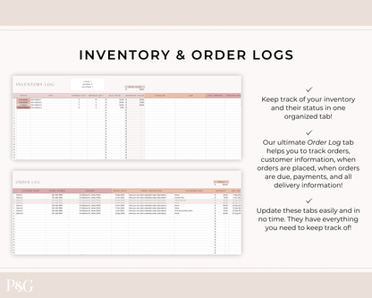 Home Bakery Business Planner Spreadsheet for Google Sheets - Palm &amp; Grace