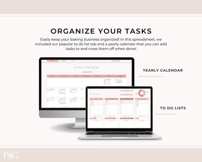 Home Bakery Business Planner Spreadsheet for Google Sheets - Palm &amp; Grace