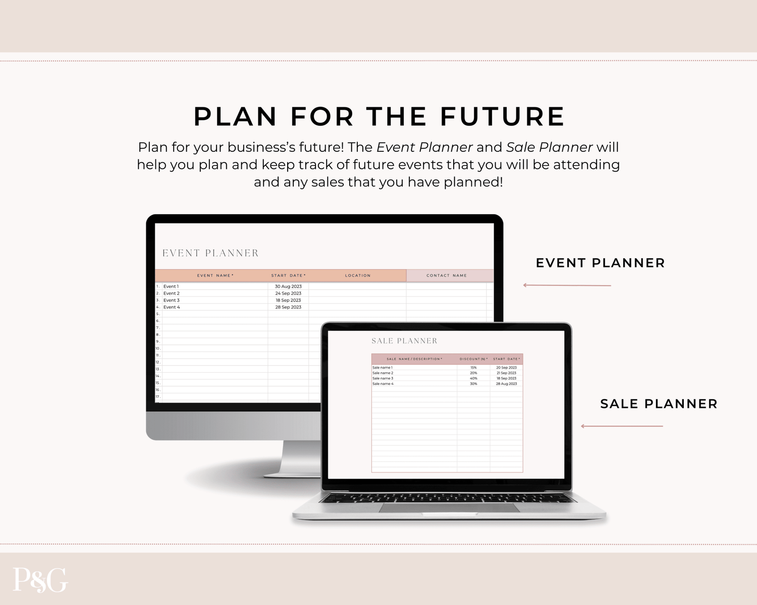 Home Bakery Business Planner Spreadsheet for Google Sheets - Palm &amp; Grace