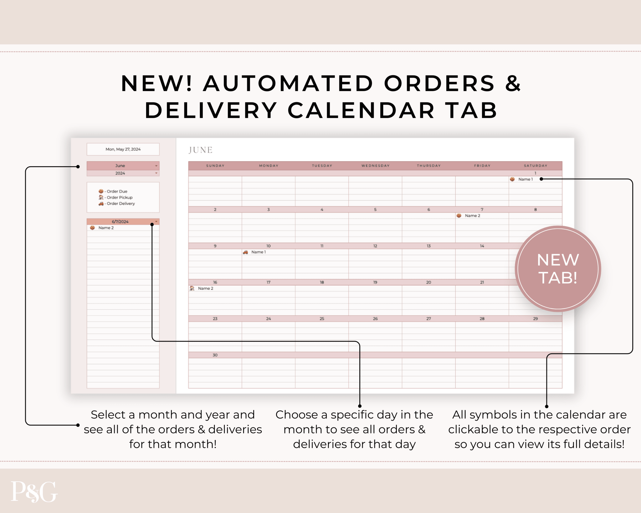 Home Bakery Business Planner Spreadsheet for Google Sheets - Palm &amp; Grace