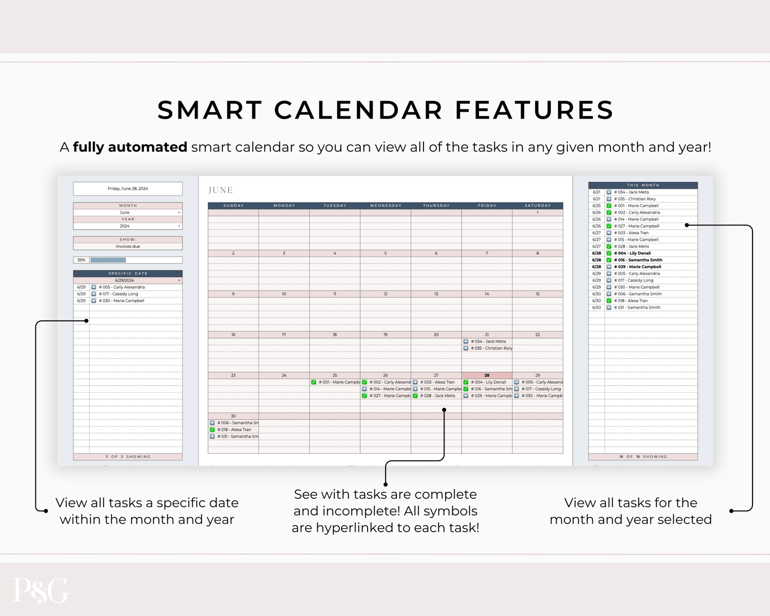 Invoice Tracker Spreadsheet for Google Sheets - Palm &amp; Grace