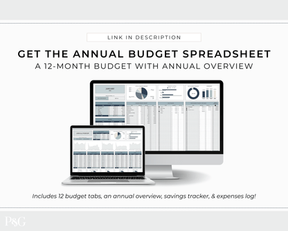 Monthly Budget Spreadsheet Template for Google Sheets - Palm &amp; Grace
