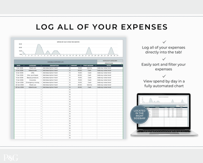 Monthly Budget Spreadsheet Template for Google Sheets - Palm &amp; Grace
