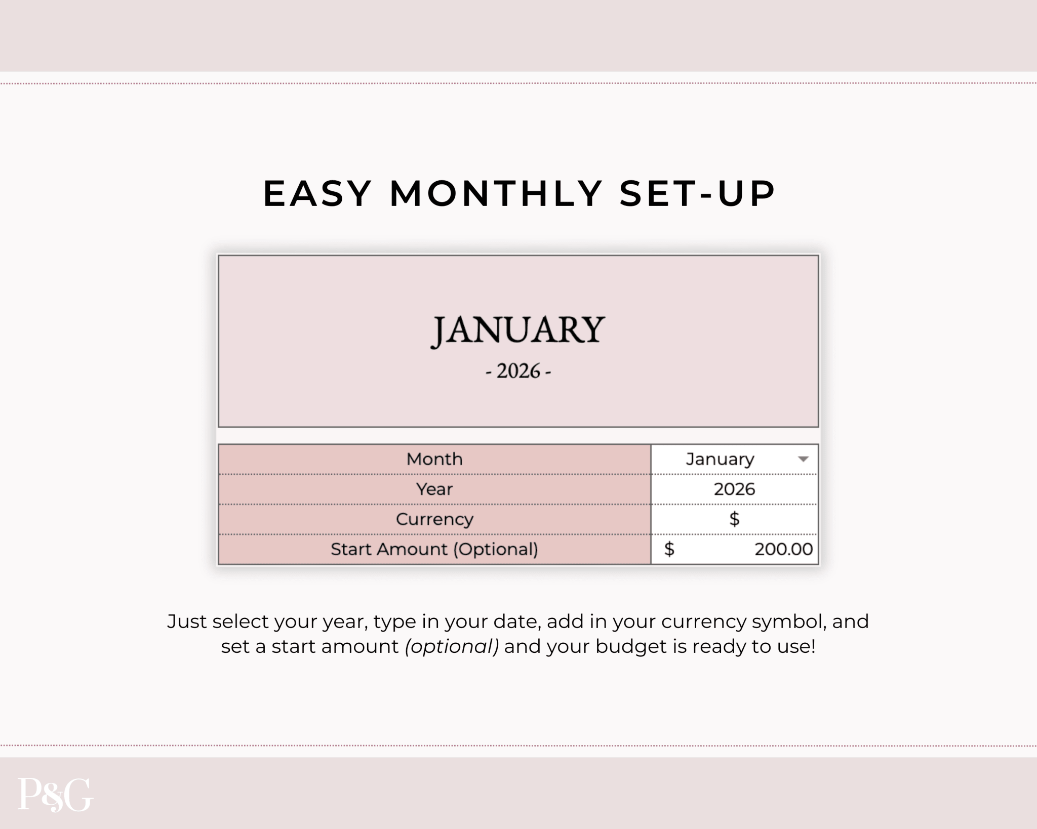 Monthly Budget Spreadsheet Template for Google Sheets - Palm &amp; Grace