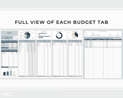 Monthly Budget Spreadsheet Template for Google Sheets - Palm &amp; Grace