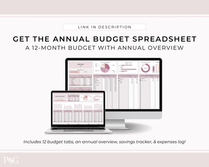Monthly Budget Spreadsheet Template for Google Sheets - Palm &amp; Grace
