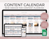 NEW DESIGN: Social Media Content Calendar Spreadsheet for Google Sheets - Palm & Grace