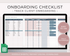 Onboarding Checklist Template for Google Sheets - Palm & Grace