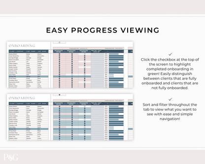 Onboarding Checklist Template for Google Sheets - Palm &amp; Grace