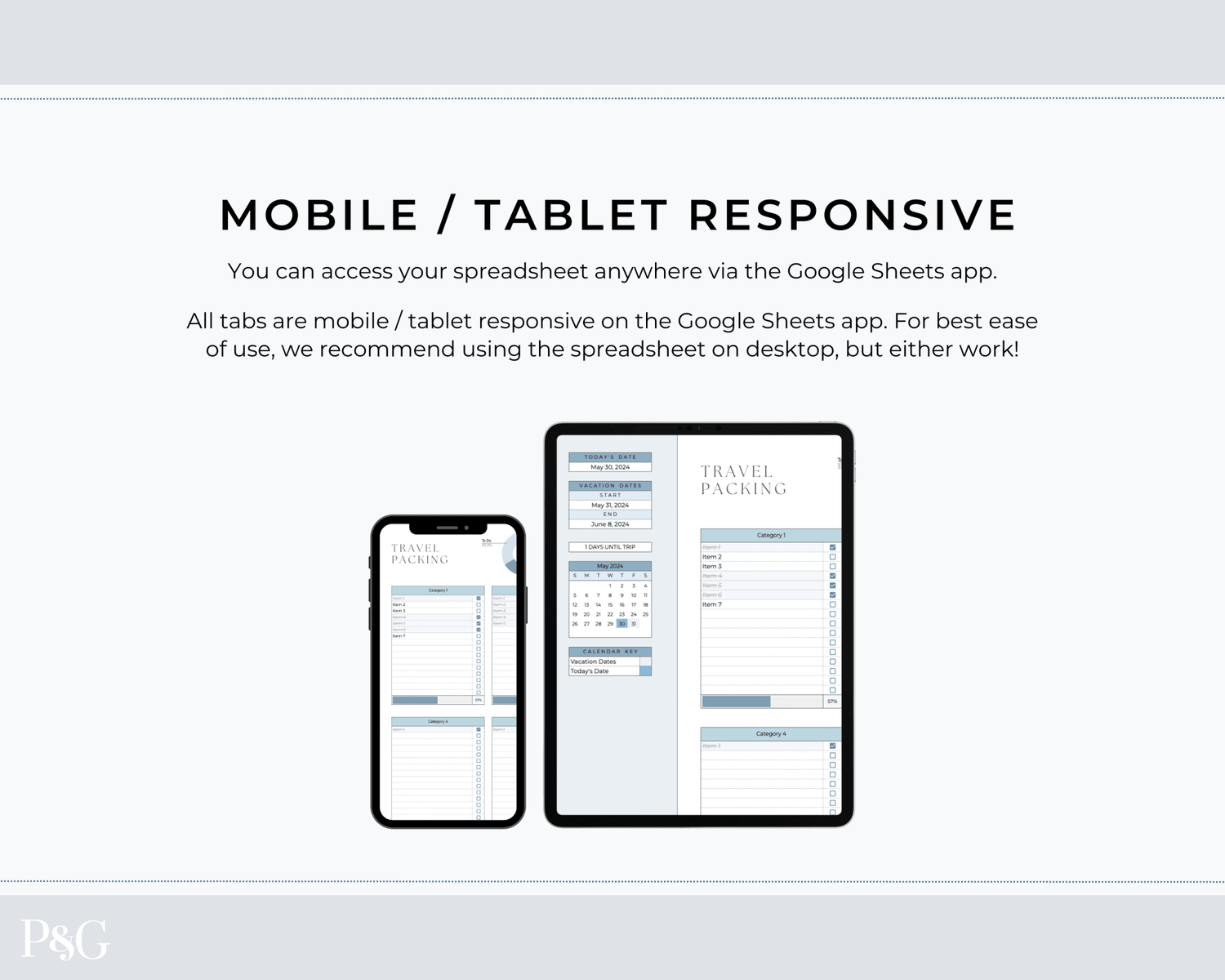Packing List Template for Google Sheets (Commercial Multi - Client License) - Palm &amp; Grace