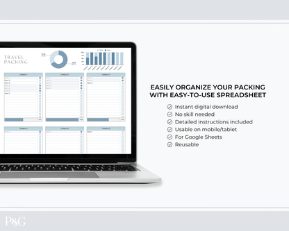 Packing List Template for Google Sheets (Commercial Multi - Client License) - Palm &amp; Grace