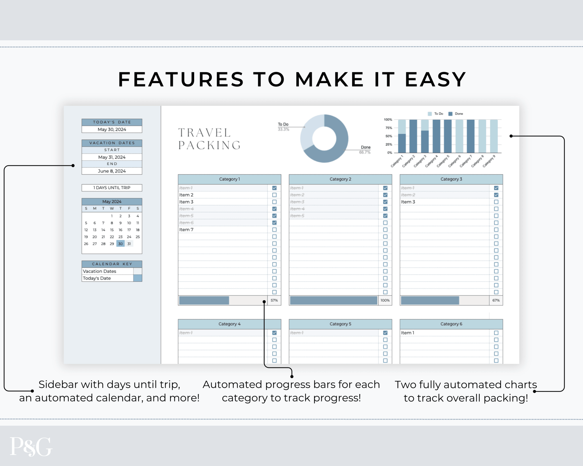 Packing List Template for Google Sheets (Commercial Multi - Client License) - Palm &amp; Grace