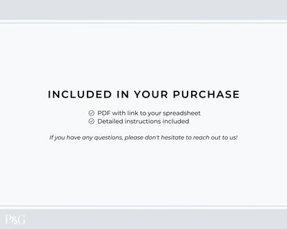Packing List Template for Google Sheets (Commercial Multi - Client License) - Palm &amp; Grace
