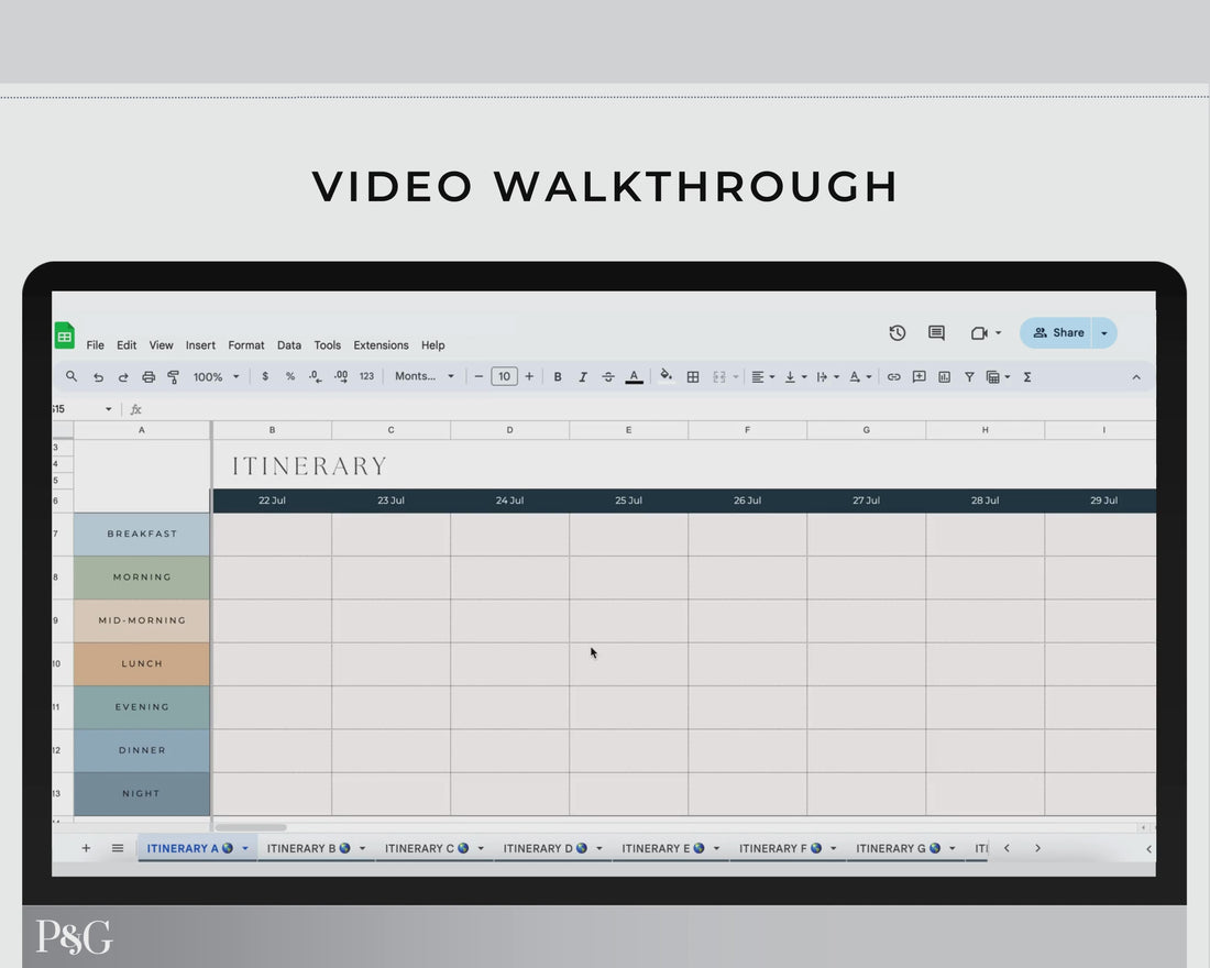 Travel Itinerary Templates for Google Sheets