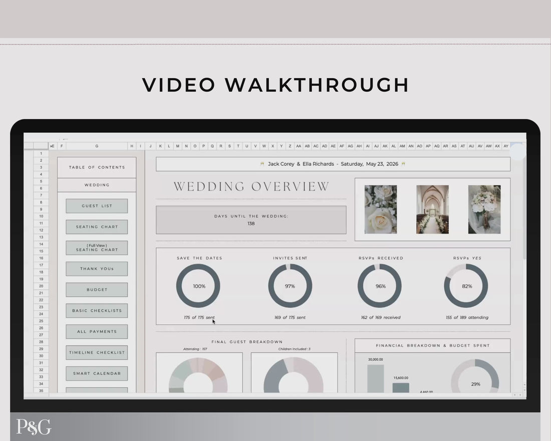 Wedding Planner Spreadsheet Template For Google Sheets (Version 2.0)