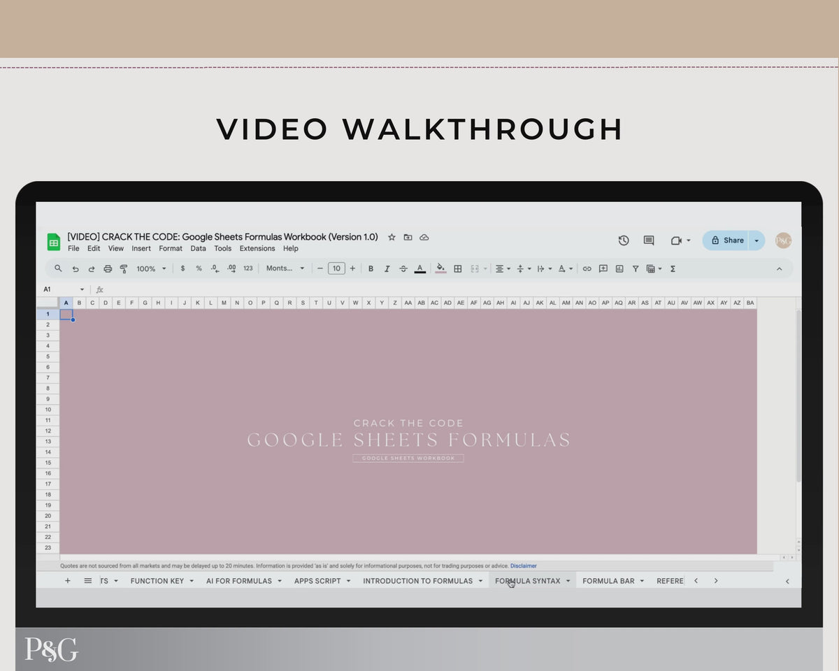 Crack The Code: Google Sheets Formulas Workbook