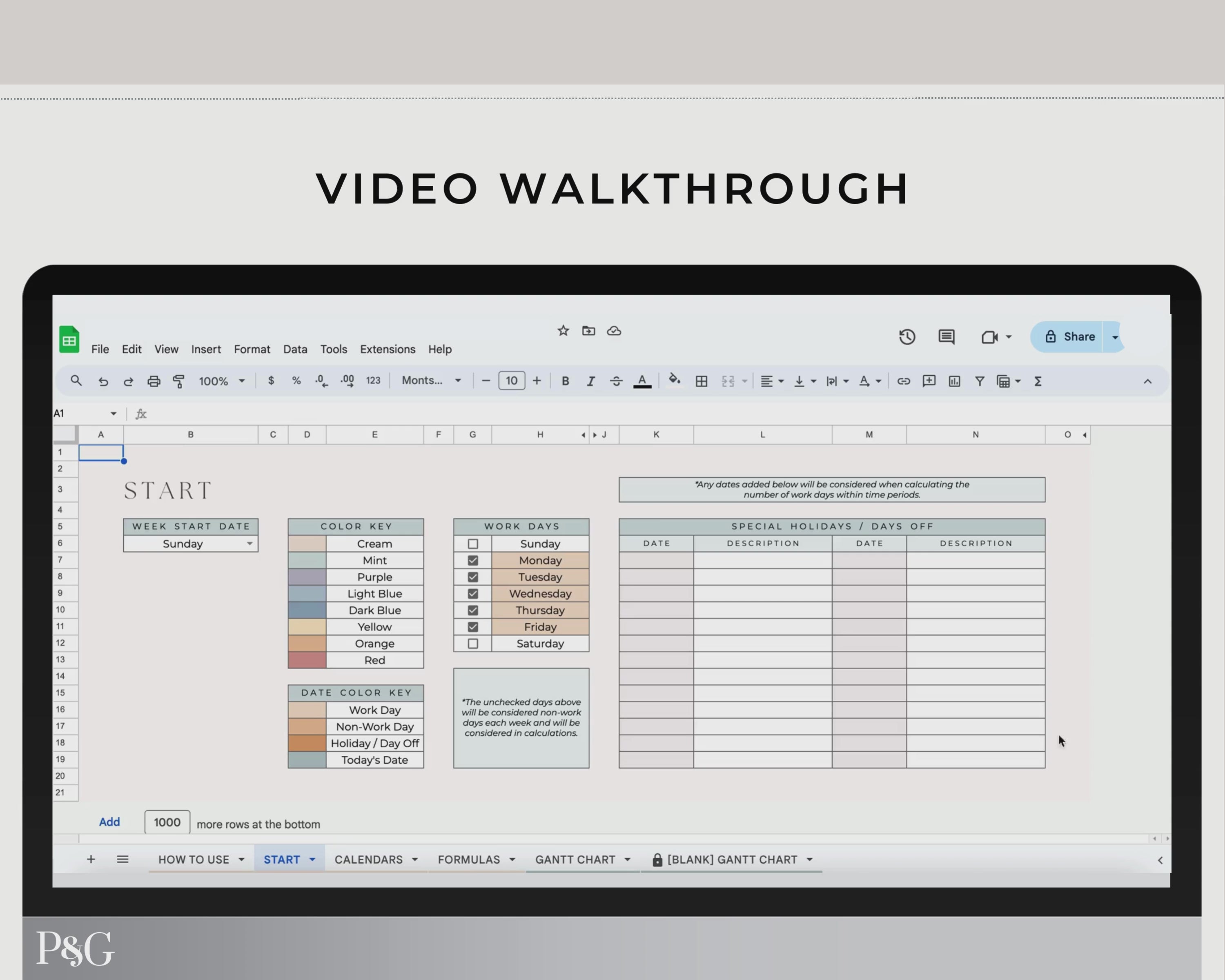 Gantt Chart To Do List Template for Google Sheets