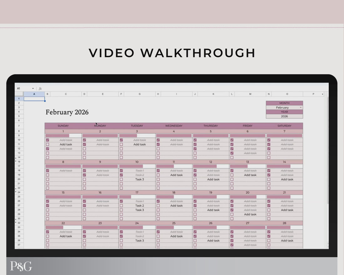 To-Do List Calendar Spreadsheet for Google Sheets