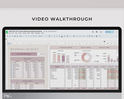 Simple Wedding Budget Spreadsheet for Google Sheets