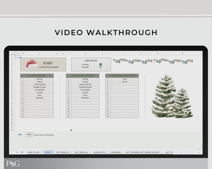 Christmas Planner Spreadsheet Template for Google Sheets