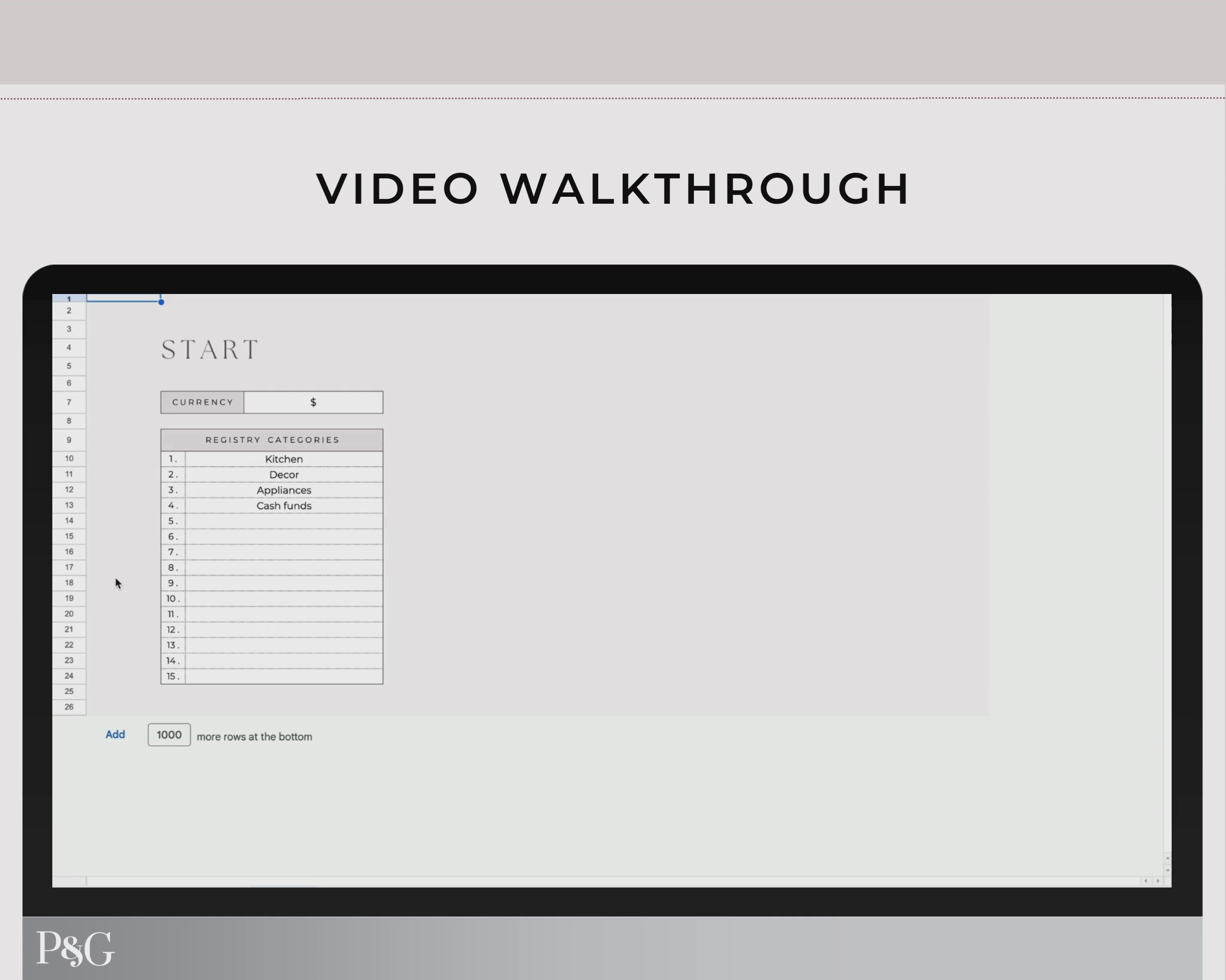 Wedding Registry Planner Template For Google Sheets