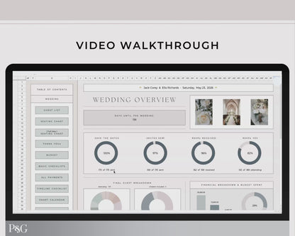 Wedding Planner Spreadsheet Template For Google Sheets (Commercial Multi-Client License)