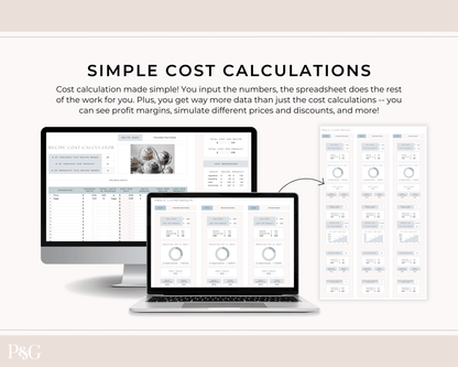 Recipe Cost Calculator Spreadsheet for Google Sheets - Palm &amp; Grace 