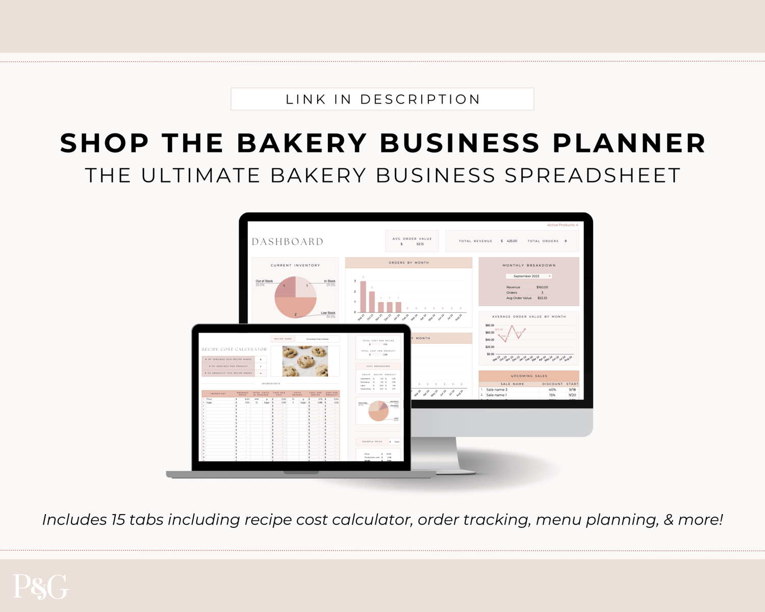 Recipe Cost Calculator Spreadsheet for Google Sheets - Palm &amp; Grace 