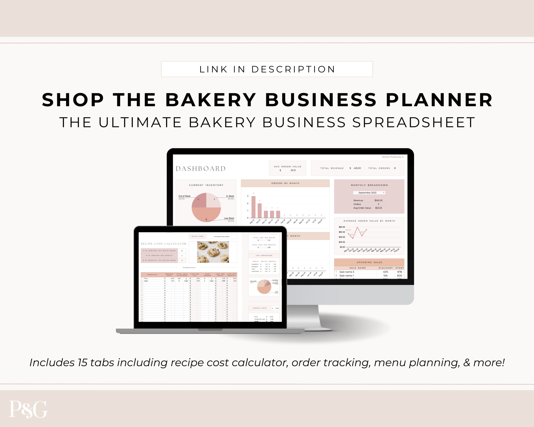 Recipe Cost Calculator Spreadsheet for Google Sheets - Palm &amp; Grace 