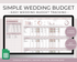 Simple Wedding Budget Spreadsheet for Google Sheets - Palm & Grace